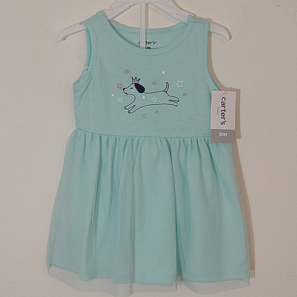 Carter's Princess Puppy Blue Dress Two Piece Set